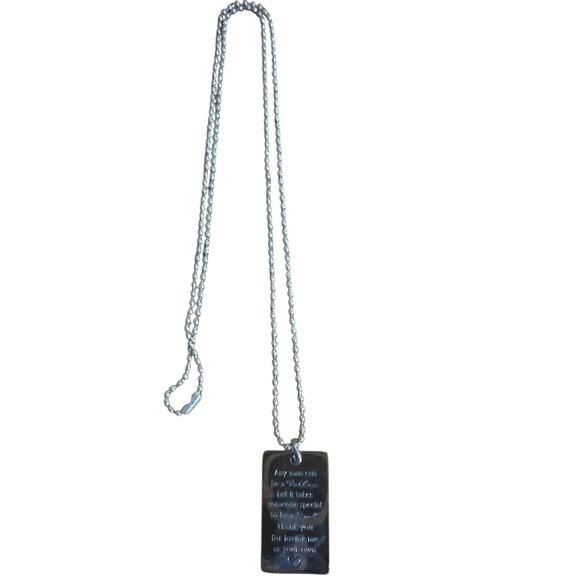 Step Dads pendant necklace in a dog tag style silver tone thank you message NWT - Picture 2 of 5